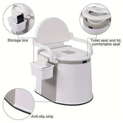 Portable Toilet, Lightweight RV Porta Potty, Bedside Commode with Detachable Inner Bucket & Removable Storage Box for Boat Van Hiking Fishing Bathroom Hospital Camping