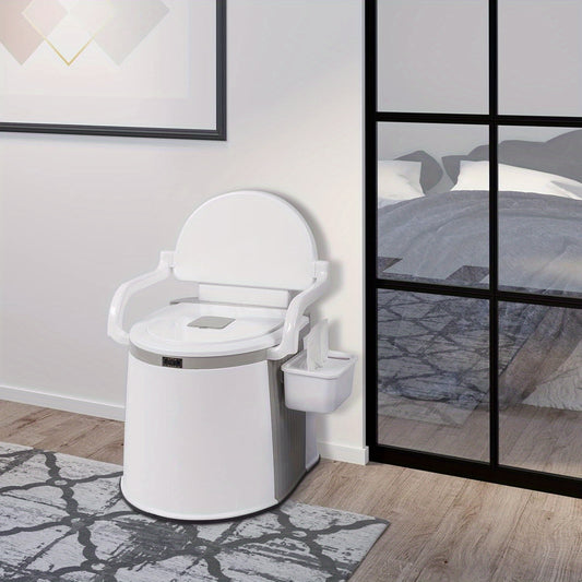 Portable Toilet, Lightweight RV Porta Potty, Bedside Commode with Detachable Inner Bucket & Removable Storage Box for Boat Van Hiking Fishing Bathroom Hospital Camping