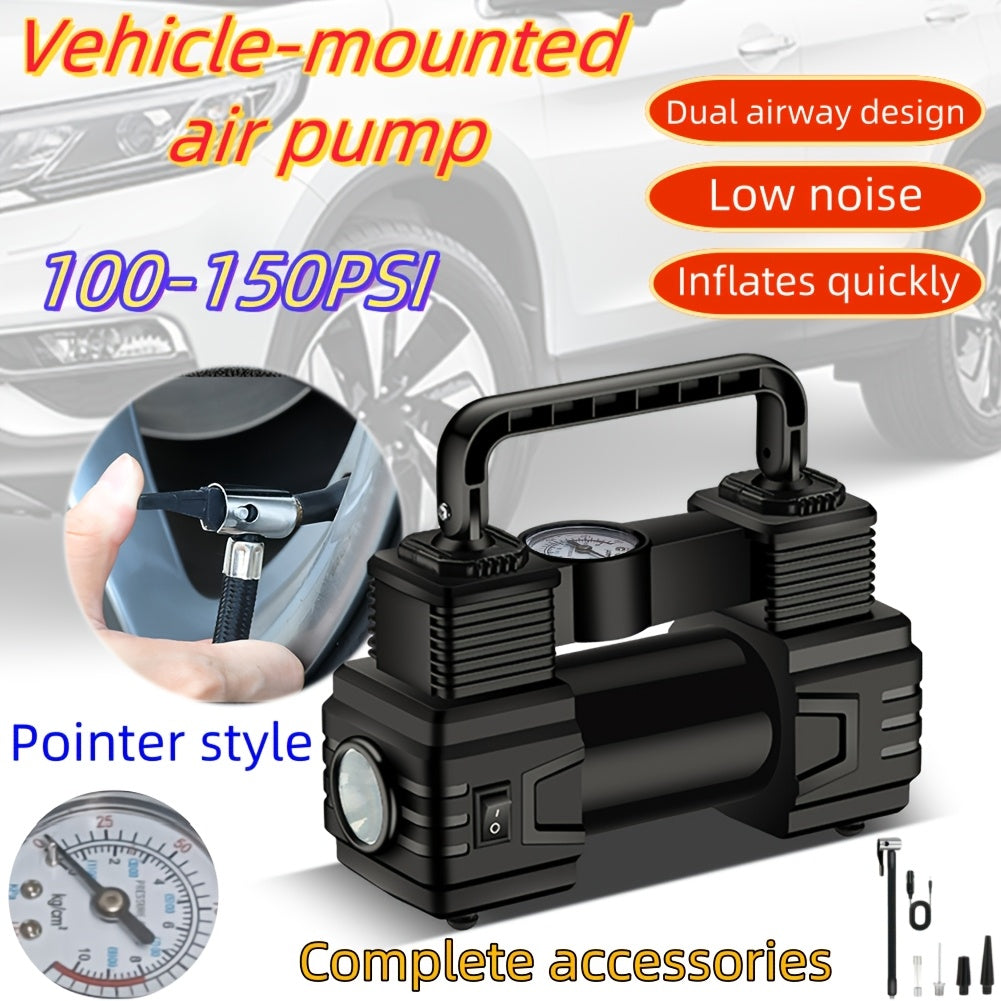 Portable Tire Inflator, 12V 150 PSI, Handheld Pump with Digital Pressure Gauge, for Car, Motorcycle, Bicycle, Balls, And Sports Equipment, Cars, Inflatable Mats, Swimming Rings, Kayaks, Without Battery