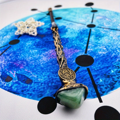 Zodiac Crystal Magic Wand with Gift Box – Handmade Astrology Wand All 12 Signs Aries Taurus Gemini Cancer Leo Virgo Libra Scorpio Sagittarius Capricorn Aquarius Pisces Cosplay Party Decor Birthday Gift