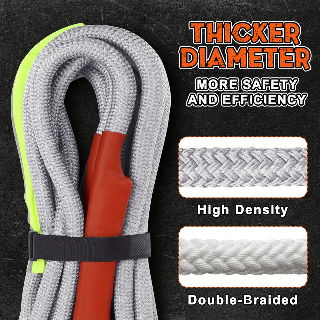 Heavy Duty Recovery Tow Rope, 44000/40000/25000/5700 LBS Break Strength, Emergency Tow Rope for Truck Jeep ATV & More, Towing Strap with 2pcs D Ring Shackles, Reflective Safety Flag, Storage Bag, Truck Towing, Vehicle Recovery, Durable Strap