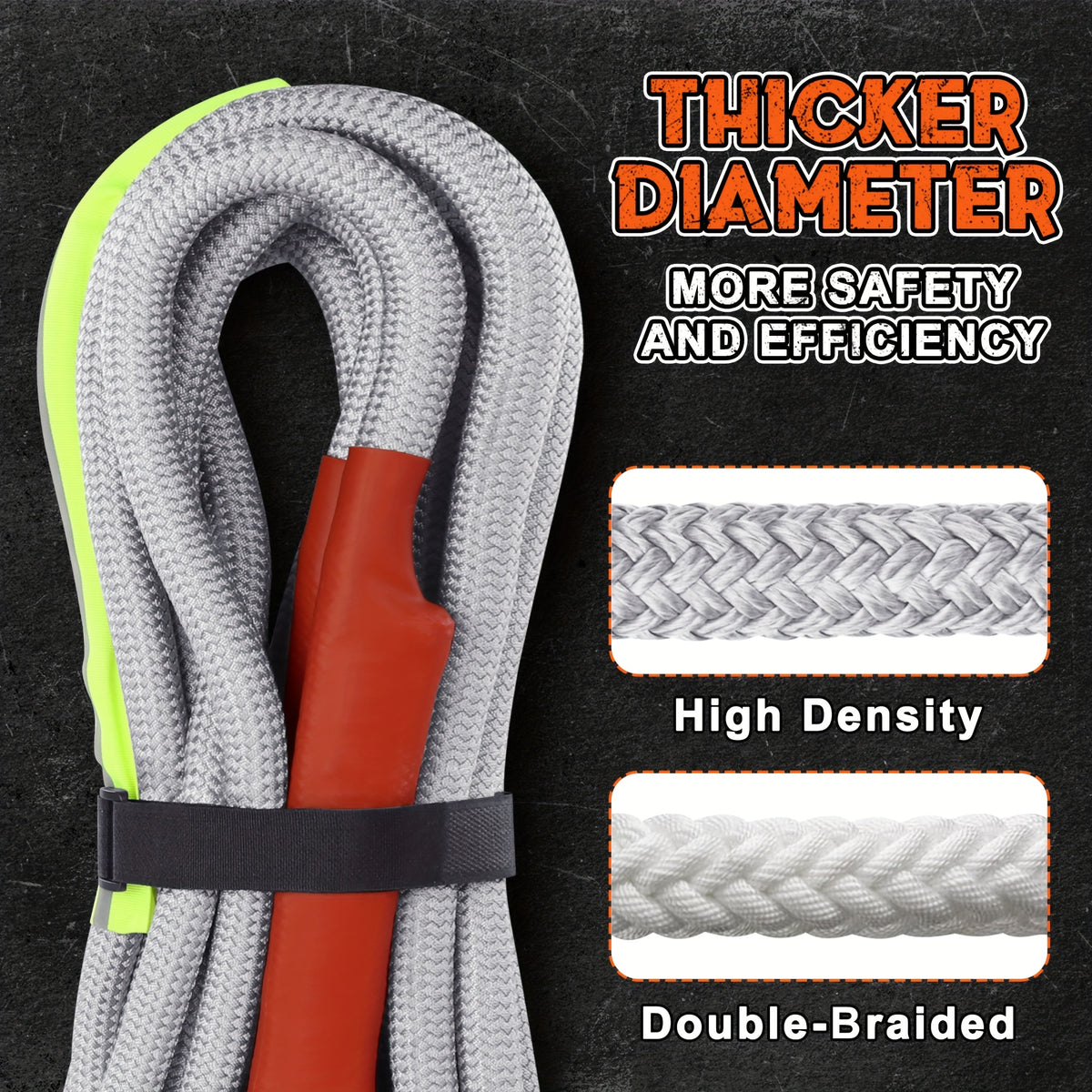 Heavy Duty Recovery Tow Rope, 44000/40000/25000/5700 LBS Break Strength, Emergency Tow Rope for Truck Jeep ATV & More, Towing Strap with 2pcs D Ring Shackles, Reflective Safety Flag, Storage Bag, Truck Towing, Vehicle Recovery, Durable Strap