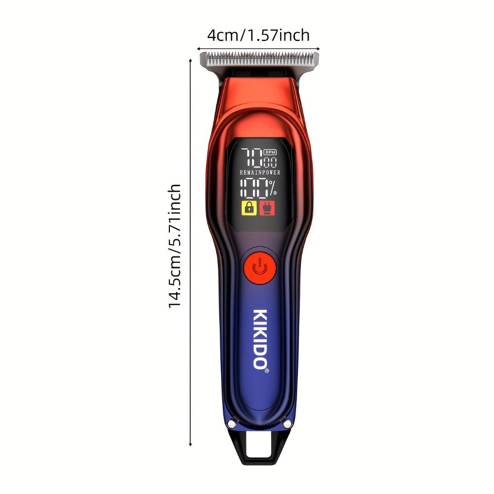 Electric Hair Clipper USB Rechargeable KK-A2 — Portable Trimmer with LED Display, 2-Speed Adjustable 0-100 RPM, Interchangeable Limit Comb, Fast Charging, Home & Travel Grooming for Men & Women