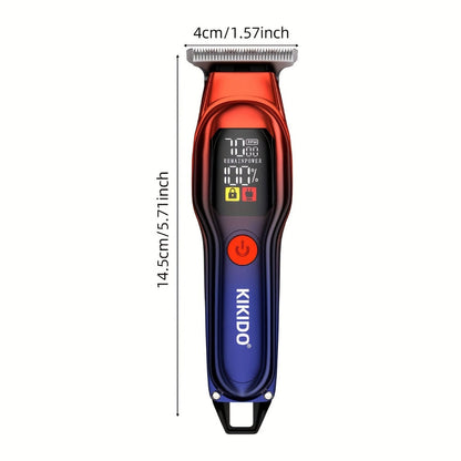 Electric Hair Clipper USB Rechargeable KK-A2 — Portable Trimmer with LED Display, 2-Speed Adjustable 0-100 RPM, Interchangeable Limit Comb, Fast Charging, Home & Travel Grooming for Men & Women