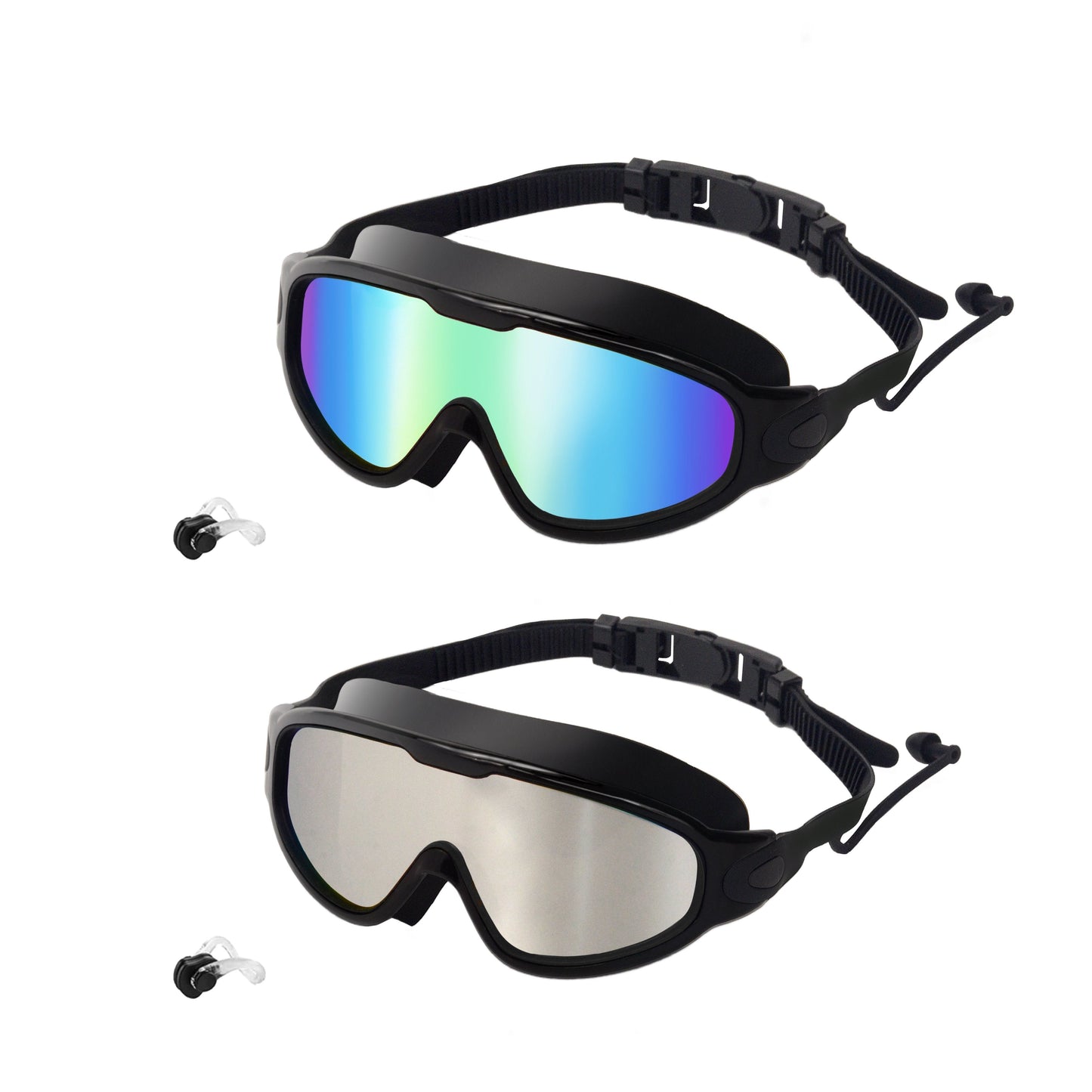 Anti-Fog Swim Goggles 2-Pack – Leak-Proof, UV Protection, Adjustable Fit for Adults, Youth, Men & Women | Pool & Beach Goggles