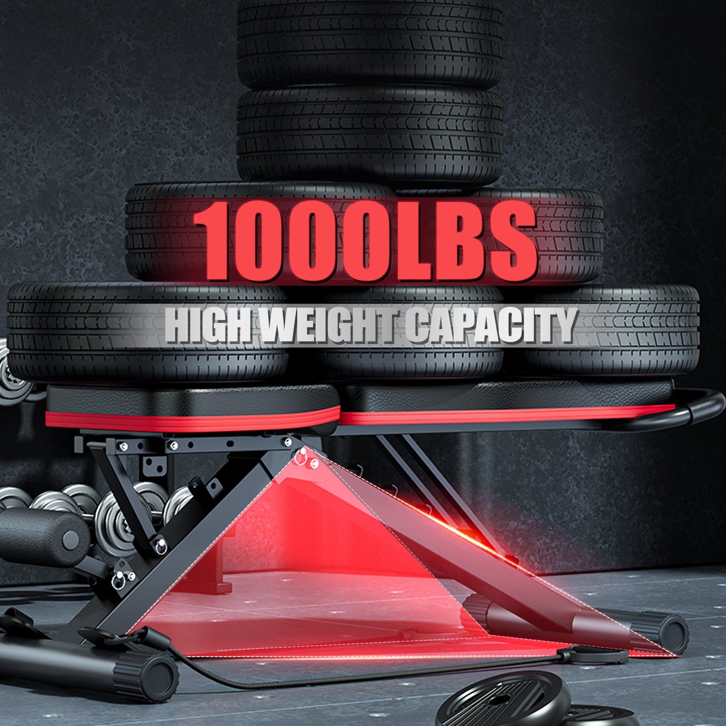 Adjustable Weight Bench 14-in-1 Foldable – 1000 lbs Capacity, 6 Incline Levels, Incline Decline Flat for Home Gym Full Body Workout