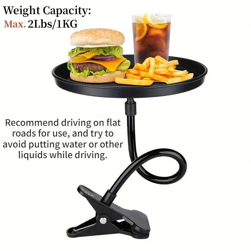A Versatile ABS  Tableware Tray, Adjustable 360 Degrees, Non-slip, Can Store Drinks And Snacks, Suitable for Various Model Sizes, Durable  Interior Accessories, Suitable for Travel As Well As Outdoor Activities
