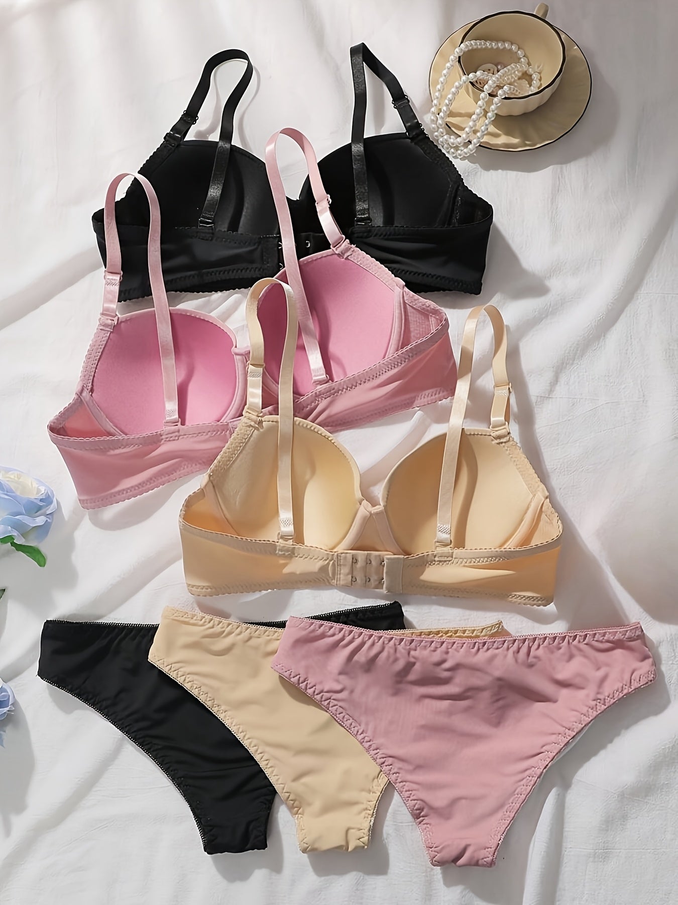 Men’s 3-Pack Women's Lingerie Set - Breathable Daily Comfort