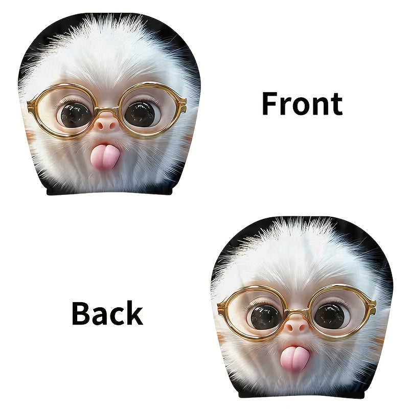 2pcs Cute Monkey with Glasses Car Headrest Covers. Car Decoration. Soft And Comfortable. No Material Filling. Suitable for Long-Distance Travel And Daily Commuting. for Friends And Loved Ones