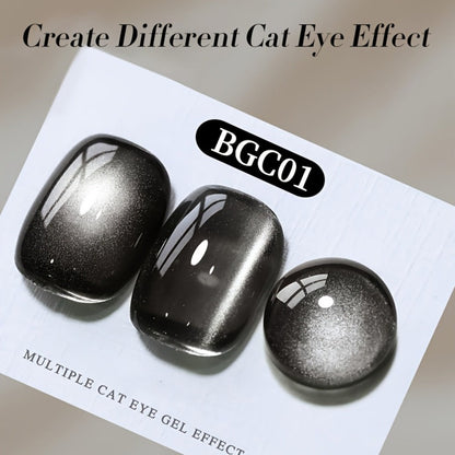 Black Cat Eye Magnetic Gel Nail Polish 10ml Glass Bead Iridescent Multicolor Shimmer – Soak-Off UV LED 30-Day Wear Shiny Line Effect, Salon Quality Nail Art for Women DIY Home Manicure