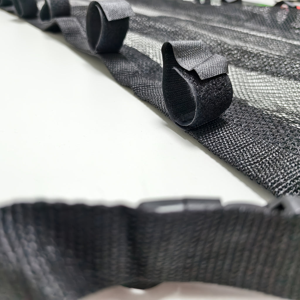 Durable Car Ceiling Mesh Organizer - Easy Install, Space-Saving, Adjustable Straps for SUV, Truck, Van - Fishing Rods Fabric Vehicle Roof Storage Net for Fishing Rods, Ski Poles And Long Gear, Easy Installation.