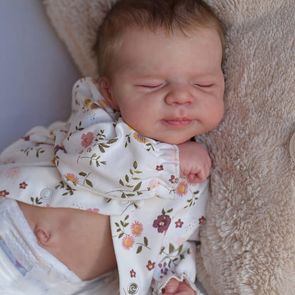 Reborn Baby Doll 19 Inch Full Vinyl Body Lifelike Newborn Girl Doll with Hand-Rooted Hair 3D Painted Skin Clothes Pacifier Bottle Birth Certificate – Perfect Gift for Girls Kids Collectors Birthday Christmas
