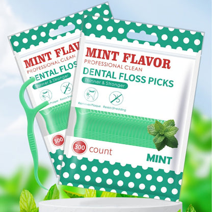 Mint Floss Picks 600 Count — Ultra-Fine Disposable Dental Floss Sticks, Interdental Cleaning, Plaque Removal, Fresh Breath, Portable Oral Care for Home, Travel & Family Daily Use
