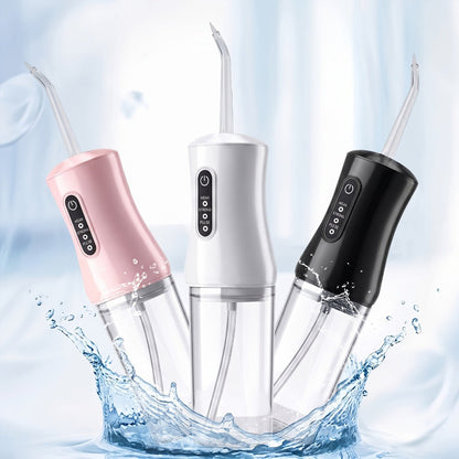 Adjustable Pressure Water Flosser with Interchangeable Nozzles — USB Rechargeable Smart Electric Oral Irrigator for Deep Teeth & Gum Cleaning, Portable Travel-Ready Dental Care Gift for Women Men
