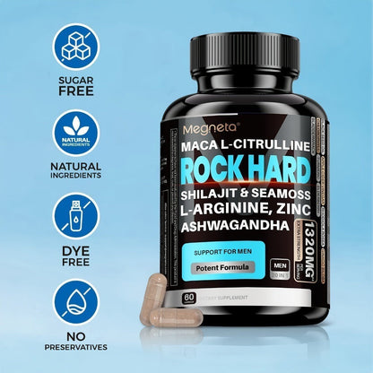 Maca Root Pills with Shilajit Drops for Men – Premium Adaptogen Supplement with Ashwagandha, Sea Moss, Elderberry, Ginger & Saffron | All-in-1 Men's Health Formula | 1 Month Supply | Plant-Based