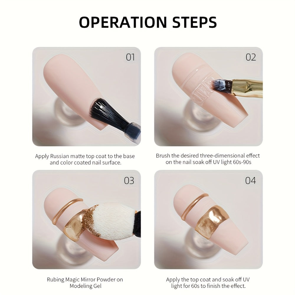 Russian Matte Gel Top Coat 4Pcs Set Frosted Rubber Seal Soak-Off UV LED Nail Art Neon Design Matte Primer Gel Polish Finish Photo Frame Bottle Manicure Kit Gift for Women