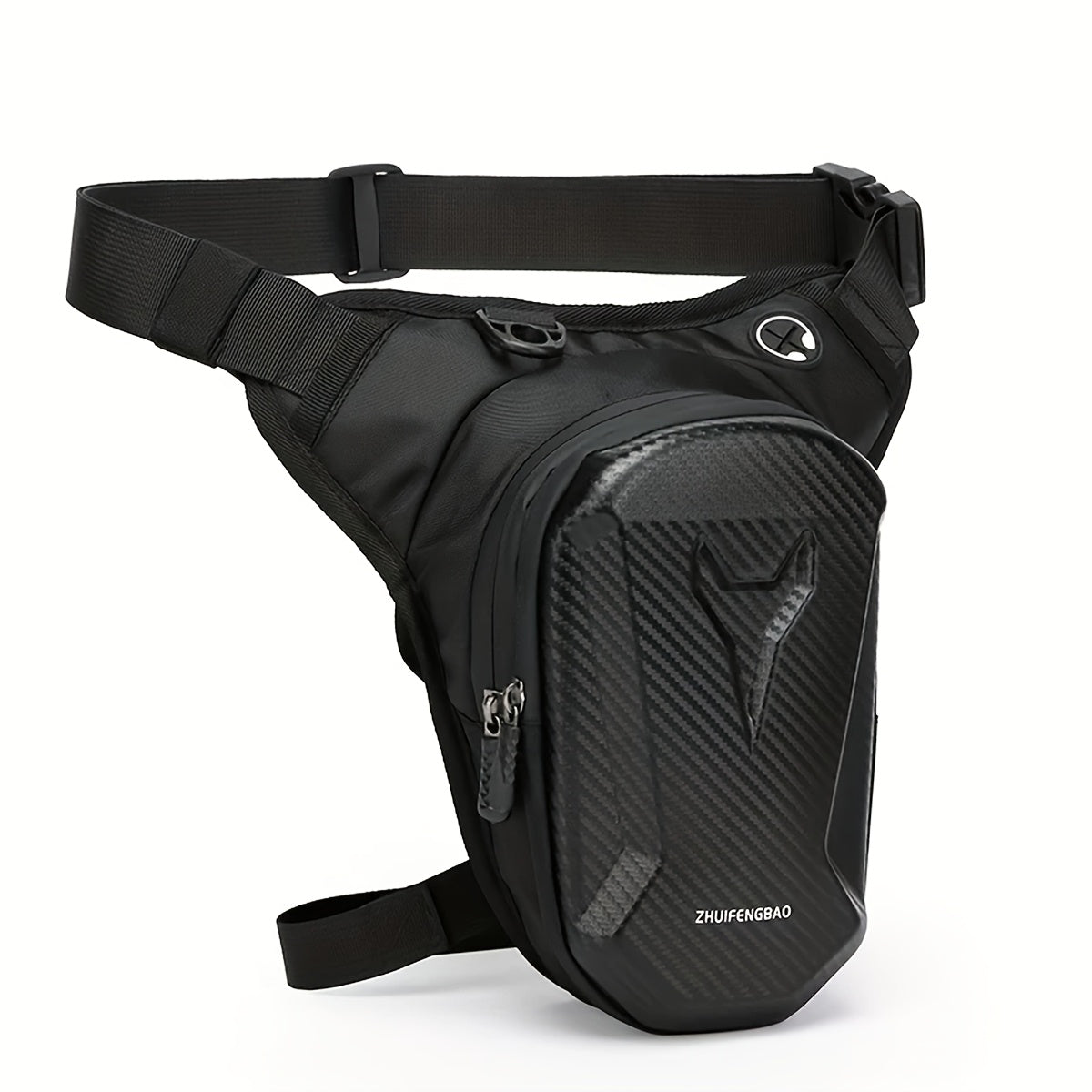 Waterproof Motorcycle Leg Bag with Headphone Jack, Adjustable Shoulder Strap And Double Zipper Compartment - Black EVA Outdoor Riding Waist Bag for Off-Road Bikes And Motorcycles, Adjustable Shoulder Strap|Secure Storage|Durable Fabric Bag