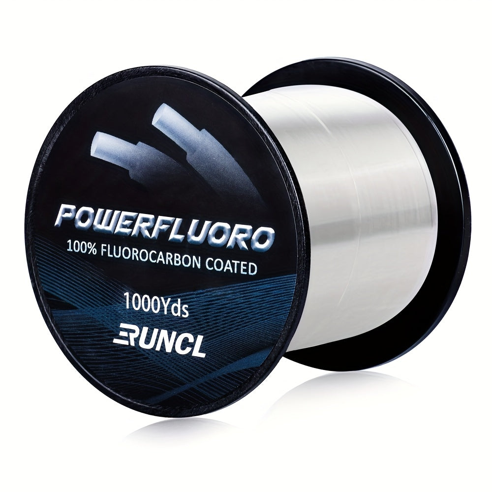Fluorocarbon Fishing Line 1000 Yards 5-32LB Abrasion Resistant Clear Invisible Fast Sinking High Sensitivity for Freshwater Ice Fishing Bass Trout