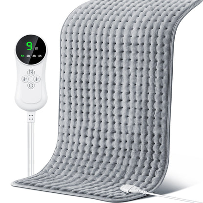 Electric Heating Pad 17"x33" Fast Heating Lap Blanket - 9 Adjustable Heat Settings, Automatic Shutoff Timer, Soft & Cozy, Machine Washable, Portable Desk Lap Warmer for Office Home Winter Use