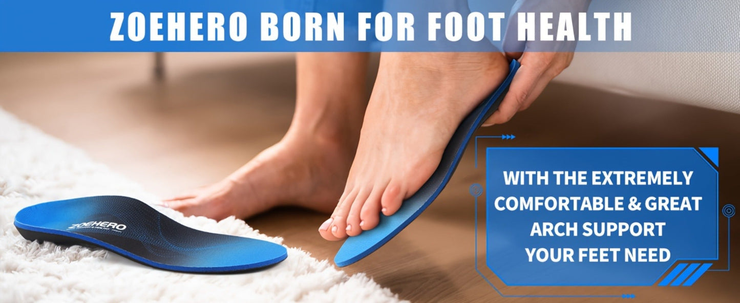 Arch Support Insoles for Men & Women – Heavy Duty Shoe Inserts for Flat Feet, Shock Absorption, Plantar Fasciitis Relief, Work Boots, Hiking & Standing All Day