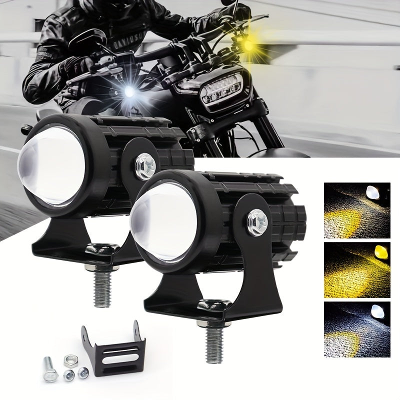 2pcs Universal LED Work Lamp - Super Bright 24W, Two-Color White Amber, Durable for Car Truck ATV Offroad SUV Driving