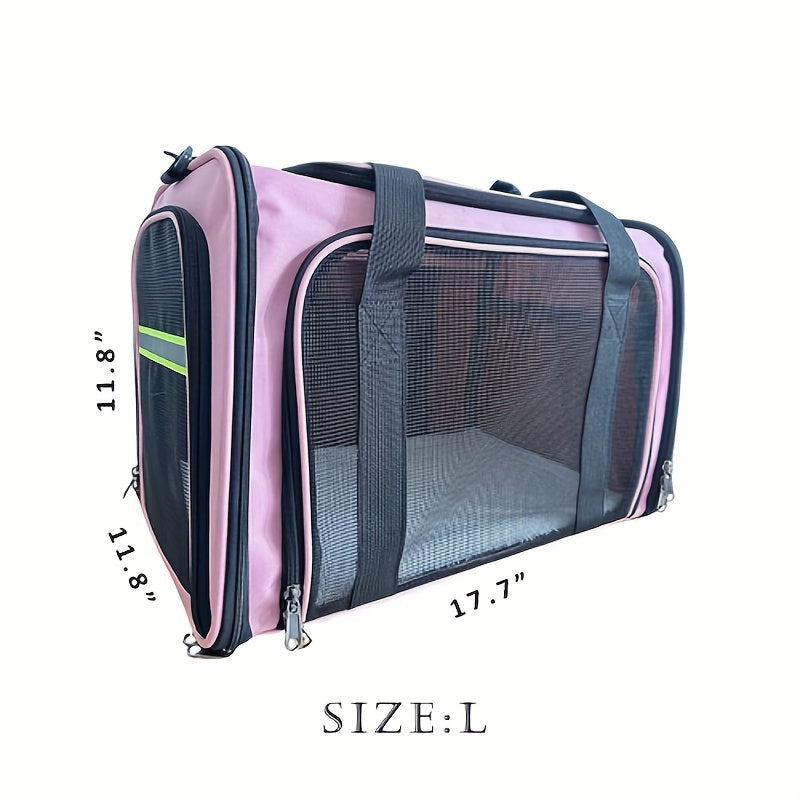 Airline Approved Pet Carrier Soft Sided – TSA Compliant, Collapsible Travel Bag for Small Medium Cats & Dogs Under 15 lbs, Breathable Mesh, Foldable Design