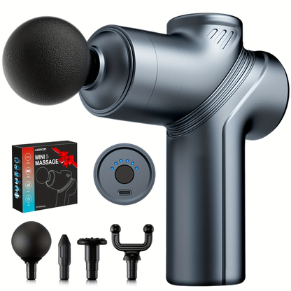 Massage Gun Deep Tissue Percussion Massager – Portable Handheld Electric Body Massager with 4/8 Heads & 6 Speed Settings for Muscle Relaxation & Post-Workout Recovery