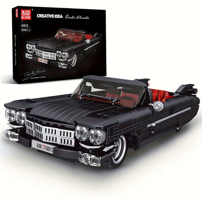 Mould King 10012 Black Sports Car Building Blocks Set 1245 Pcs – MOC Supercar Model Kit for Adults & Teens 14+, Collectible Static Display Build, Birthday Gift for Car Enthusiasts