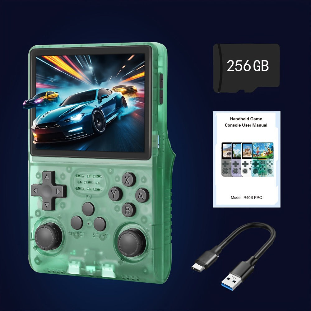 R40S PRO Handheld Retro Game Console 256GB – 3.5 Inch IPS Screen Portable Emulator with Linux System, Pocket Video Game Player for Travel, Christmas & Birthday Gift for Gamers