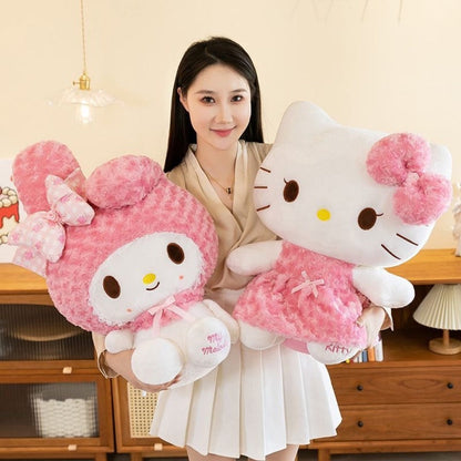 Hello Kitty My Melody Rose Plush Doll 14 Inch Kawaii Sanrio Stuffed Animal Large Soft Toy Birthday Christmas Gift for Girls Teens Collectors