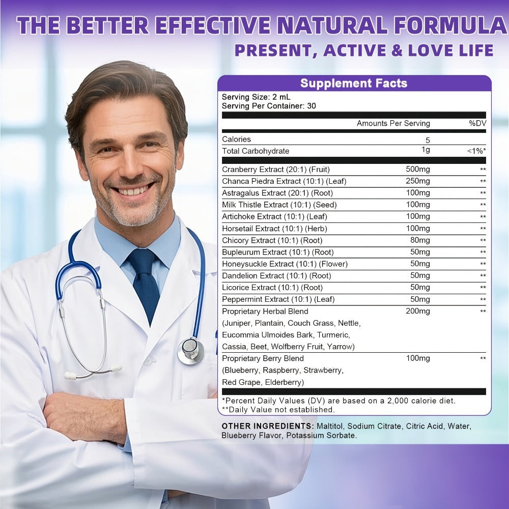 Kidney and Liver Support Drops 27-in-1 Complex - Alcohol-Free Natural Herbal Formula for Liver Health, Kidney Cleanse & Balanced Wellness - 1, 2 or 3 Bottles