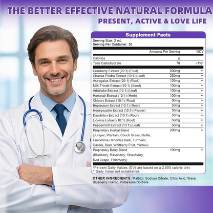 Kidney and Liver Support Drops 27-in-1 Complex - Alcohol-Free Natural Herbal Formula for Liver Health, Kidney Cleanse & Balanced Wellness - 1, 2 or 3 Bottles