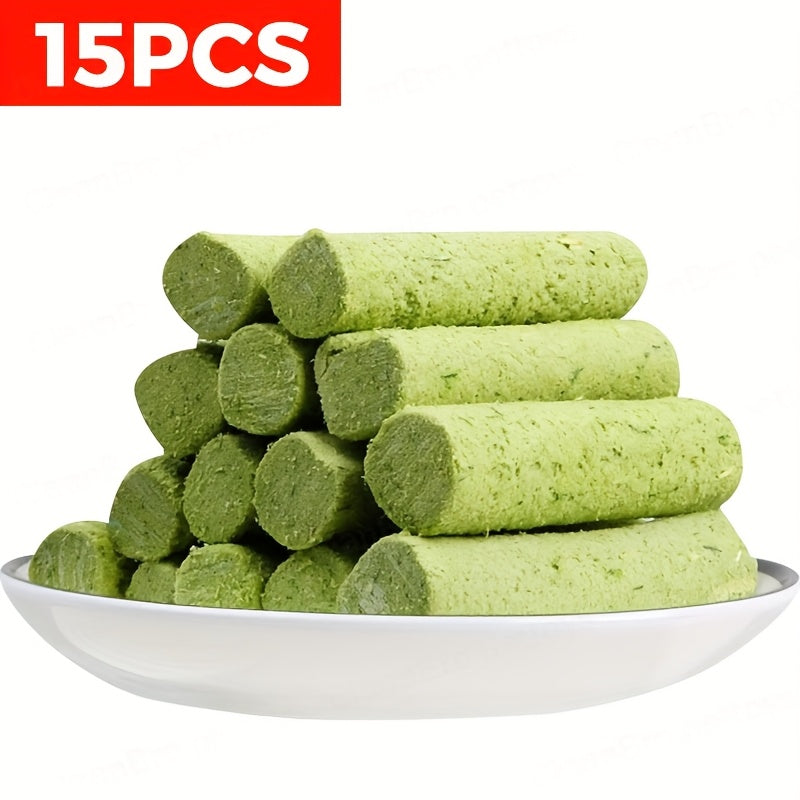 Cat Grass Freeze-Dried Sticks – Natural Dental Chew Snacks for Cats, Hairball Removal & Teeth Cleaning, Consumable Cat Grass Chew Toy (15 or 30 pcs)