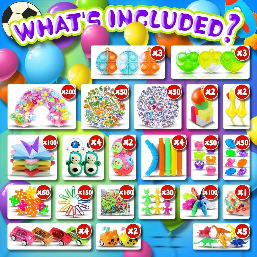 Fidget Toys Bulk 1000 Pcs Party Favors for Kids – Sensory Stress Relief Toy Pack, Classroom Prizes, Treasure Box Fillers, Goodie Bag Stuffers, Birthday Party Supplies for Boys Girls