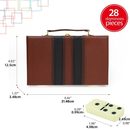 Double Six Dominoes Set 28pcs White – Extra Large Classic Domino Game with Gold Spinner & Premium Storage Box, Portable Family Board Game for Adults Kids Party