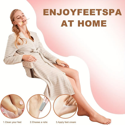 Electric Foot File Callus Remover IPX4 Waterproof 2 Interchangeable Grinding Heads 2 Speed Settings Auto Light Portable Pedicure Tool Dead Skin Removal for Women Pink White