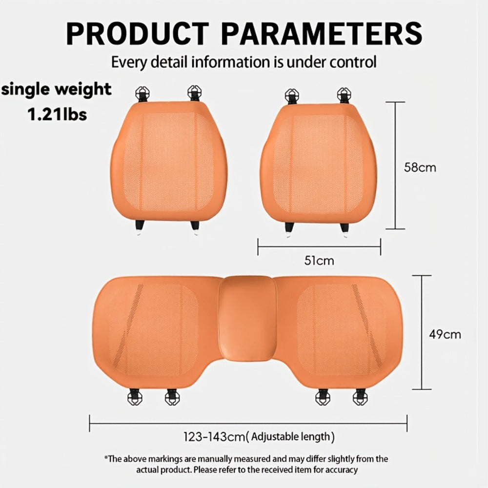 Nappa Leather Car Seat Cushion Full Surround – Non-Slip Breathable All-Season Seat Pad, Front & Rear Universal Fit for Cars SUVs, Luxury Interior Seat Cover