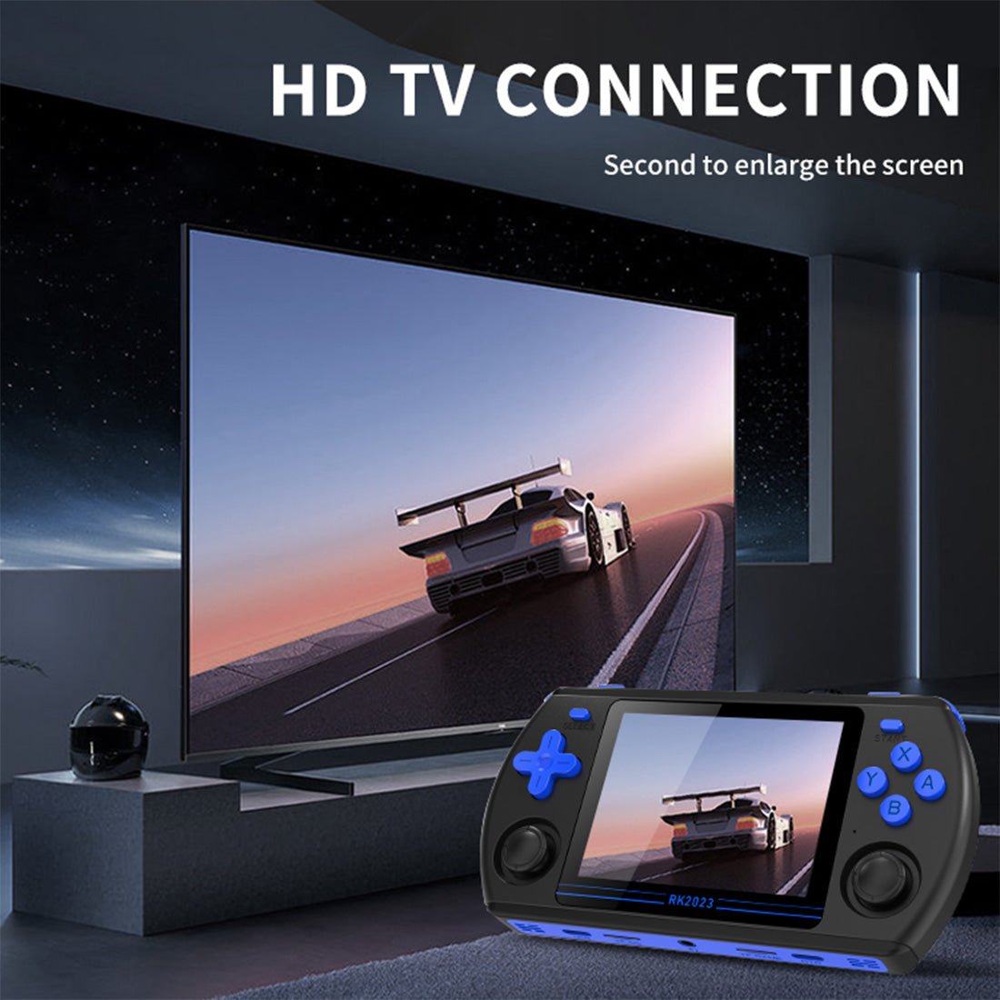 Retro Handheld Game Console Powkiddy RK2023 3.5 Inch IPS RK3566 Quad-Core 8-Hour Battery Dual TF Card HDMI Output Linux Emulator Portable Gaming Device