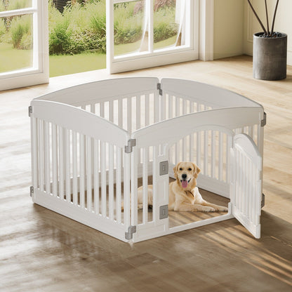 Foldable Dog Playpen & Indoor Outdoor Pet Fence – Portable, Easy to Clean, 4-Panel & 6-Panel, White & Black