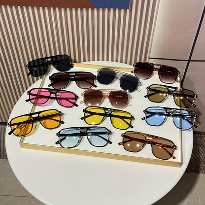Oversized Round Novelty Glasses 12 Pack Multicolor Tortoiseshell - Double Frame Full Rim Plastic Eyewear Bulk Set for Party Prom Photo Shoot Costume, European American Style Decorative Glasses Men Women