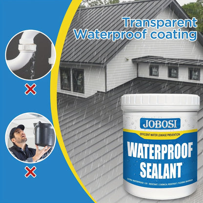 Waterproof Sealant Liquid Glue 32oz 1KG Leak Repair Agent – Indoor Outdoor Waterproof Coating for Roof Basement Wall Pipe Crack Sealing, Transparent & Black, Strong Adhesive Waterproof Repair Glue