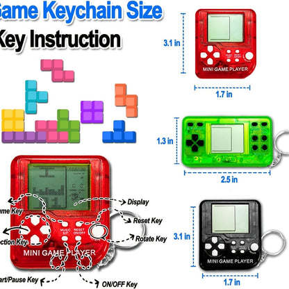 Mini Game Console Keychains 6 12 or 25 Pack – Handheld Video Game Backpack Clips for Kids Gaming Birthday Party Favors, Classroom Prizes, Gamer Goodie Bag Stuffers & Holiday Gifts