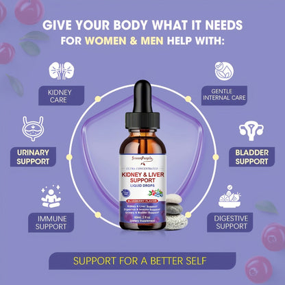Milk Thistle Liver & Kidney Support Liquid Supplement 27-in-1 Vegan Herbal Formula — Alcohol-Free Fast-Absorbing Detox | Liver Enzyme Balance Kidney Filtration Urinary Wellness | 60ml or 120ml