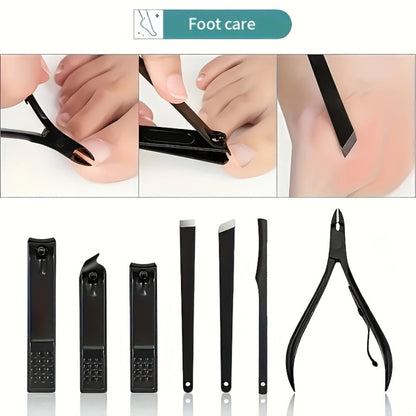 Manicure & Pedicure Kit 25 Piece Stainless Steel Nail Clipper Set – Professional Sharp Blade Complete Home Nail Care Tools for Fingernails & Toenails, Gift Set for Women Men Adults