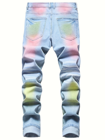 Men's Skinny Jeans - Classic Wash Distressed Streetwear 055909