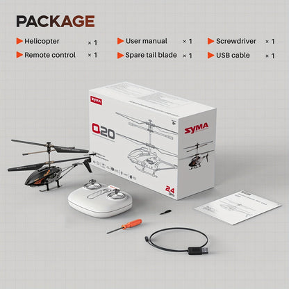 SYMA Q20 RC Helicopter for Kids 3.5CH – Altitude Hold One-Key Takeoff Indoor Drone, Alloy Body Gyro-Stabilized Remote Control Helicopter for Beginners Boys & Girls Ages 8 9 10 11 12, Birthday Christmas Gift (Black)
