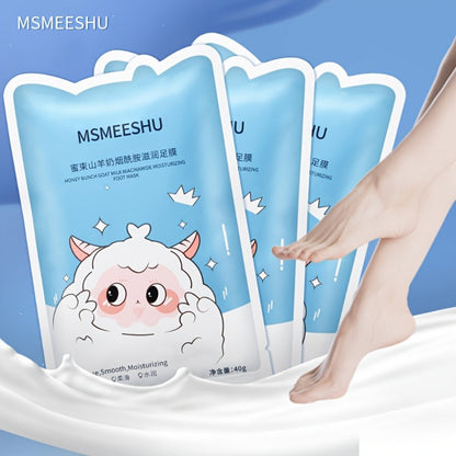 Moisturizing Foot Mask Socks with Goat Milk, Niacinamide & Ceramides — Exfoliating Cracked Heel Treatment, Hyaluronic Acid & Allantoin for Soft Smooth Feet, Hand & Foot Mask Set 10 Pairs