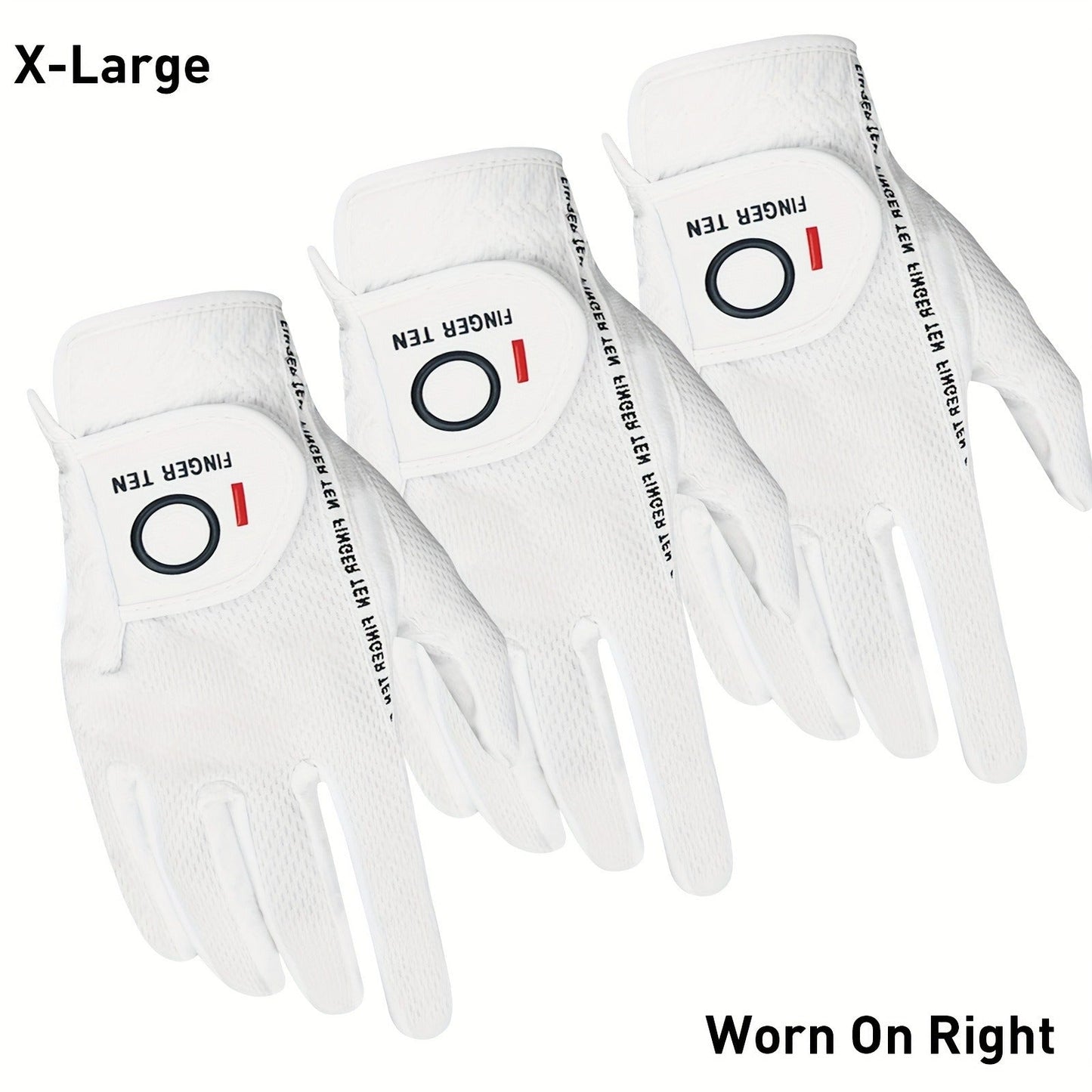 Wet Weather Golf Gloves Rain Grip 3-Pack for Men | Breathable Water-Resistant Golf Gloves for Left & Right Hand – Durable Comfortable Fit in Hot & Wet Conditions (Black, Gray, White | S–3XL)