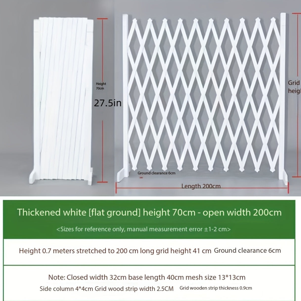 Dog Gate Folding Wooden - Thickened Natural Wood Grain Pet Barrier for Stairs Doorway & Home Entrance, Expandable Mesh Fence for Dogs & Puppies, 27.56 & 35.43 Inch Height Options in Carbonized & White