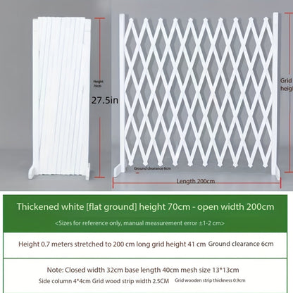 Dog Gate Folding Wooden - Thickened Natural Wood Grain Pet Barrier for Stairs Doorway & Home Entrance, Expandable Mesh Fence for Dogs & Puppies, 27.56 & 35.43 Inch Height Options in Carbonized & White